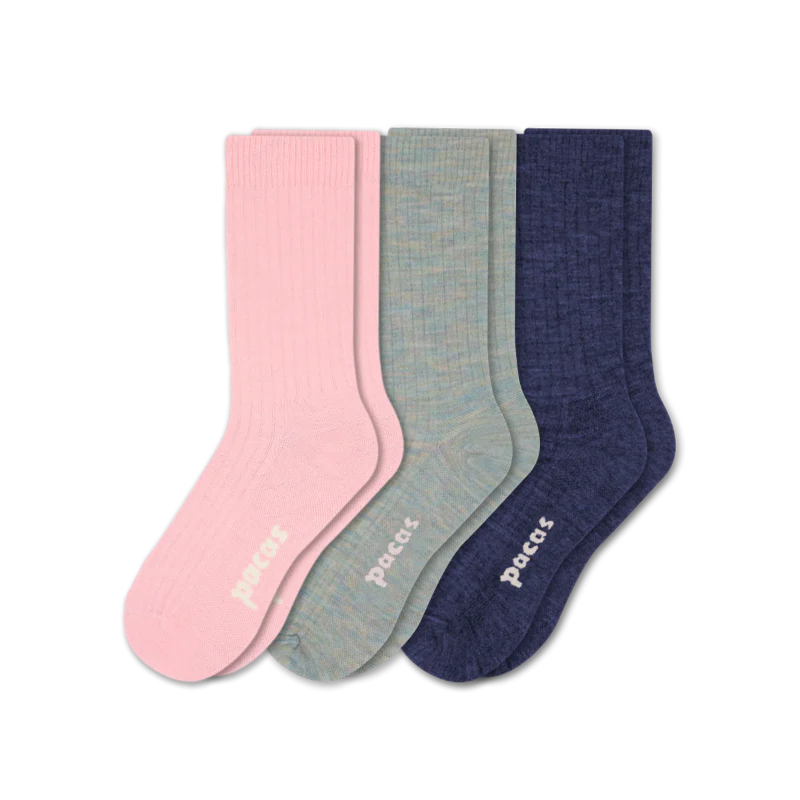 3 Pack - Women's Light-Weight Crew Pacas Socks - Image 102