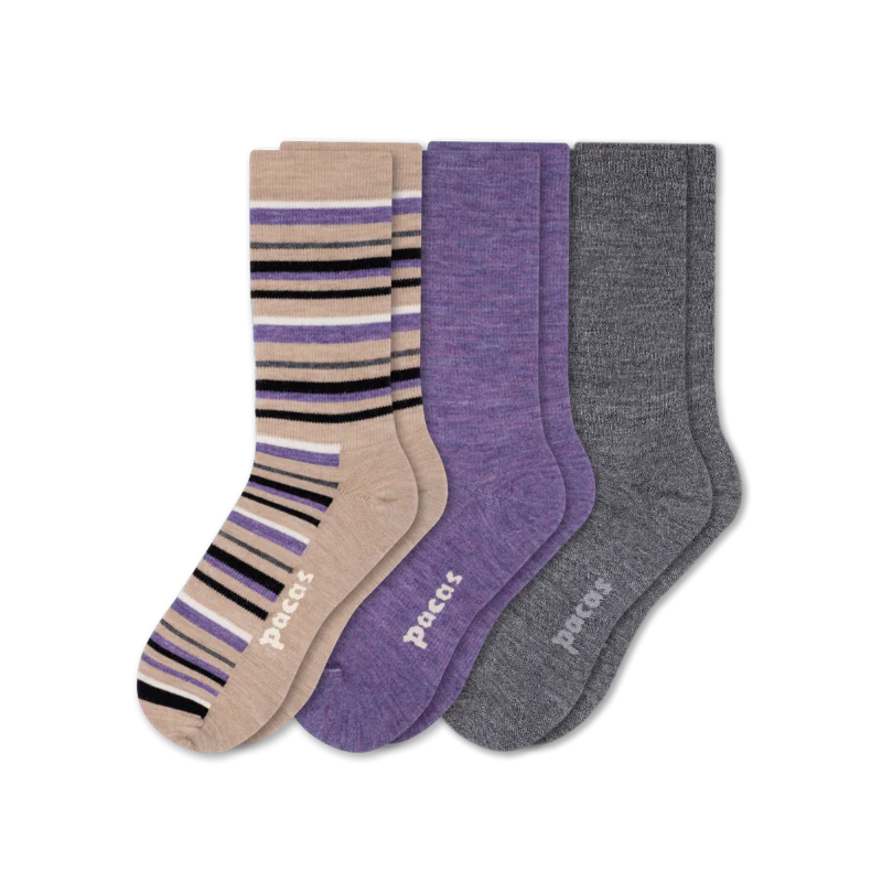 3 Pack - Women's Light-Weight Crew Pacas Socks - Image 103