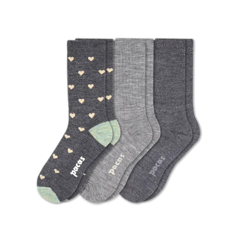 3 Pack - Women's Light-Weight Crew Pacas Socks - Image 107