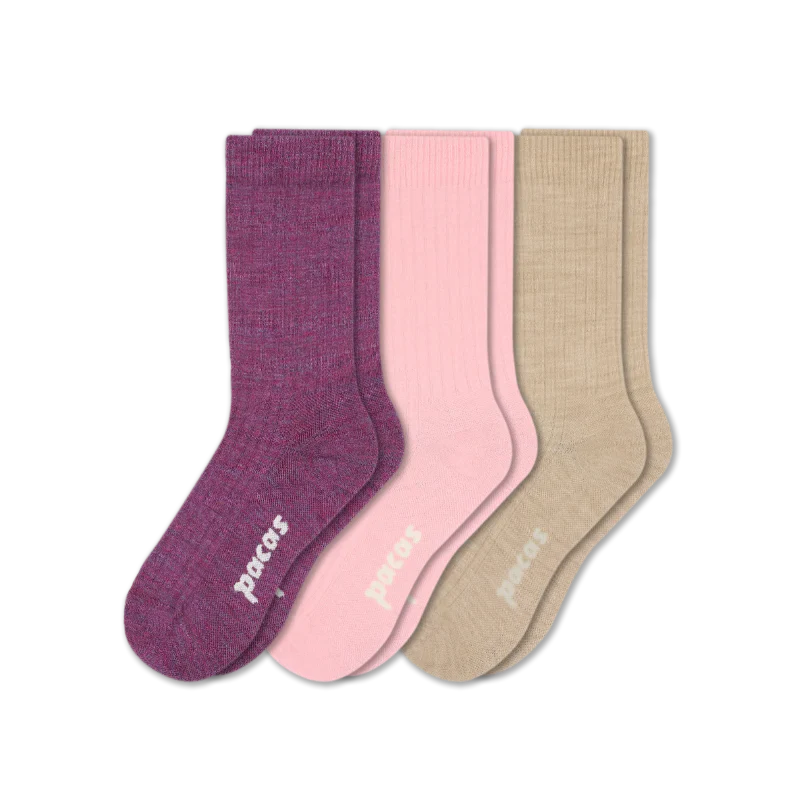 3 Pack - Women's Light-Weight Crew Pacas Socks - Image 109