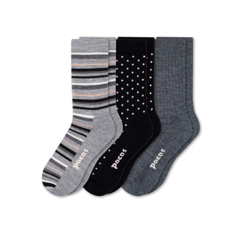3 Pack - Women's Light-Weight Crew Pacas Socks - Image 11