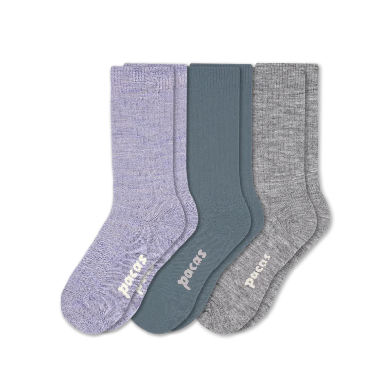 3 Pack - Women's Light-Weight Crew Pacas Socks - Image 110