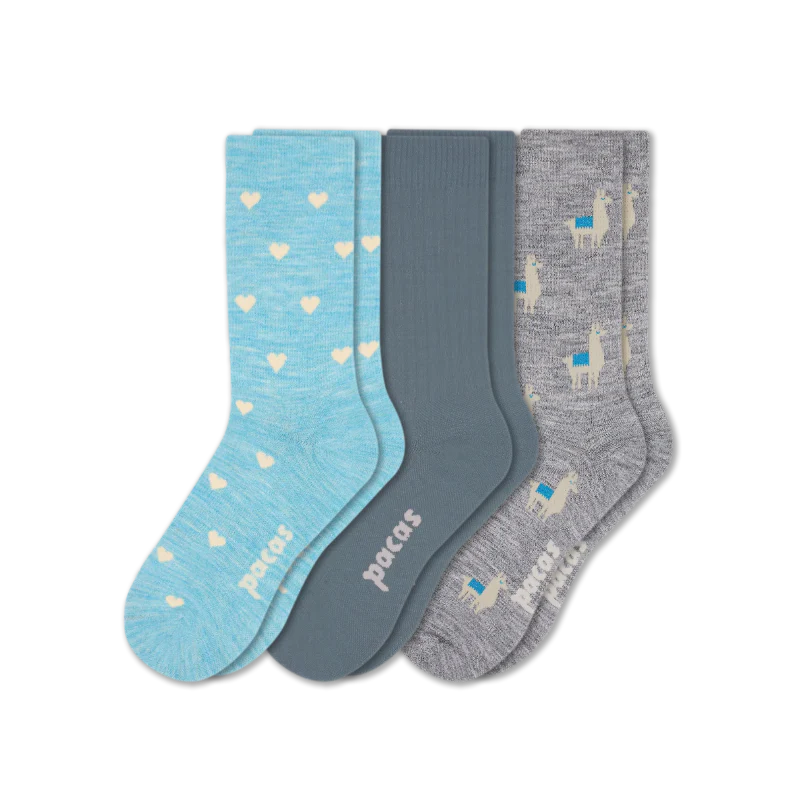 3 Pack - Women's Light-Weight Crew Pacas Socks - Image 112