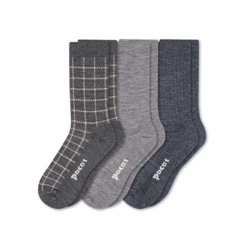 3 Pack - Women's Light-Weight Crew Pacas Socks - Image 127