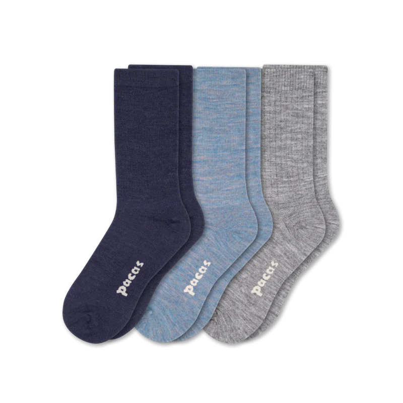 3 Pack - Women's Light-Weight Crew Pacas Socks - Image 128