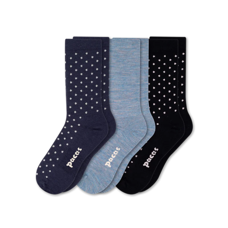 3 Pack - Women's Light-Weight Crew Pacas Socks - Image 129