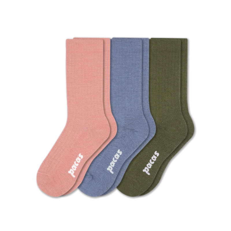 3 Pack - Women's Light-Weight Crew Pacas Socks - Image 133