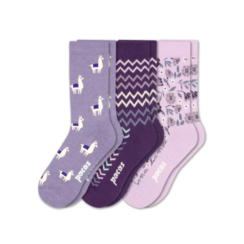 3 Pack - Women's Light-Weight Crew Pacas Socks - Image 134