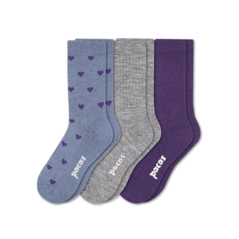 3 Pack - Women's Light-Weight Crew Pacas Socks - Image 135
