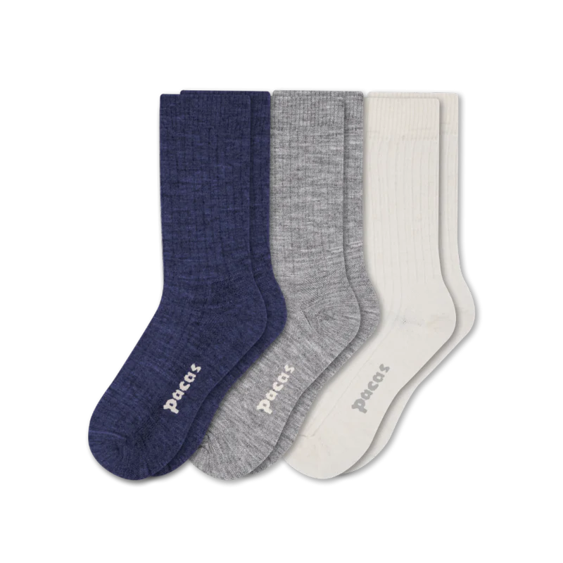 3 Pack - Women's Light-Weight Crew Pacas Socks - Image 136