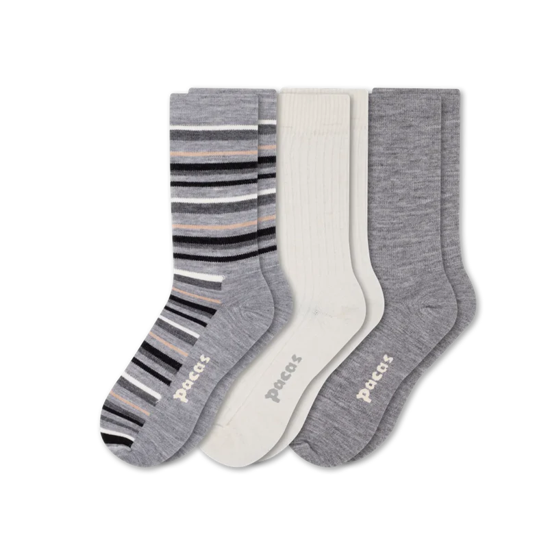 3 Pack - Women's Light-Weight Crew Pacas Socks - Image 14