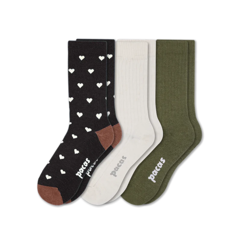 3 Pack - Women's Light-Weight Crew Pacas Socks - Image 146