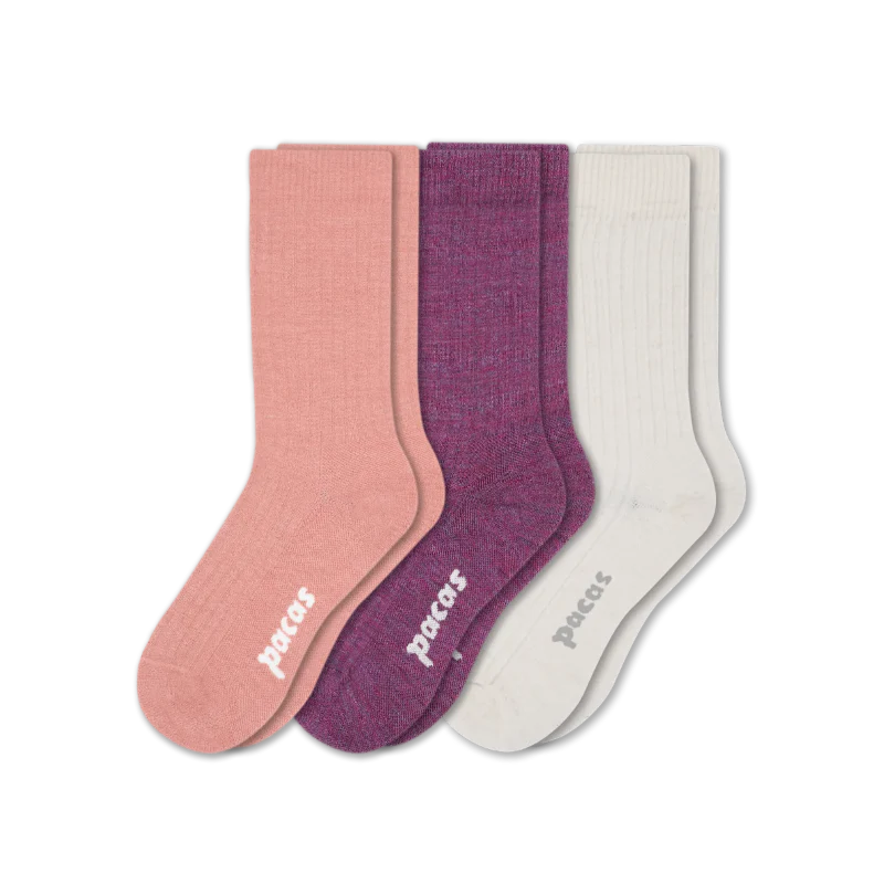 3 Pack - Women's Light-Weight Crew Pacas Socks - Image 150