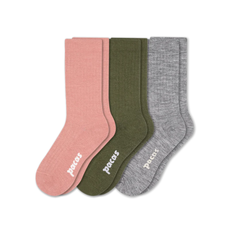 3 Pack - Women's Light-Weight Crew Pacas Socks - Image 151