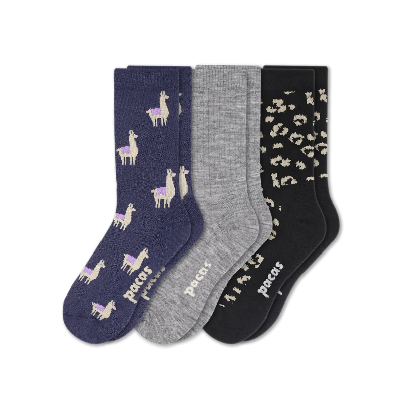 3 Pack - Women's Light-Weight Crew Pacas Socks - Image 153