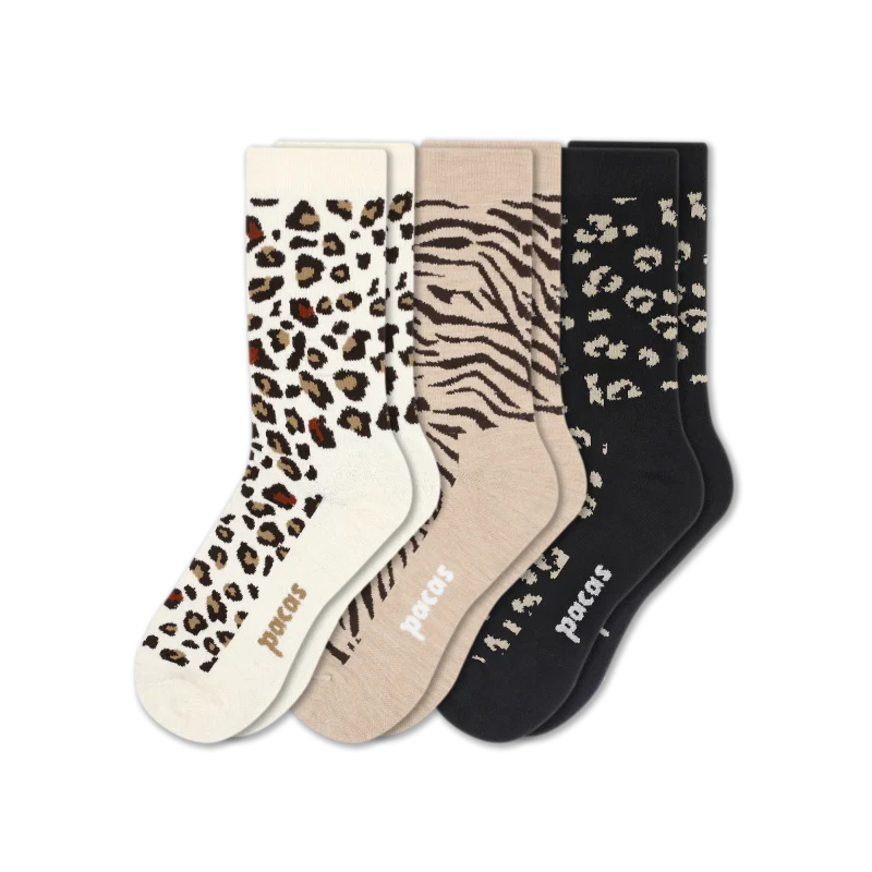 3 Pack - Women's Light-Weight Crew Pacas Socks - Image 154