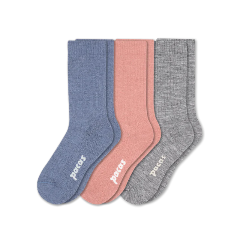 3 Pack - Women's Light-Weight Crew Pacas Socks - Image 160