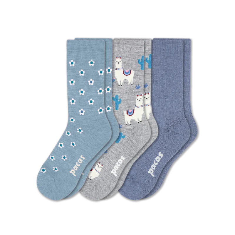 3 Pack - Women's Light-Weight Crew Pacas Socks - Image 163