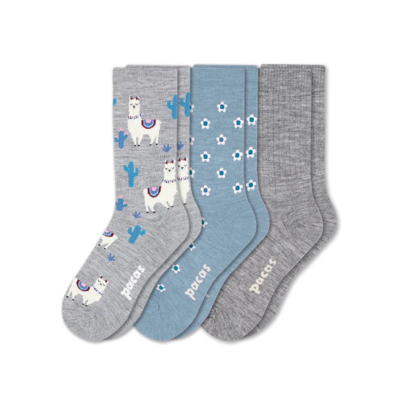 3 Pack - Women's Light-Weight Crew Pacas Socks - Image 164