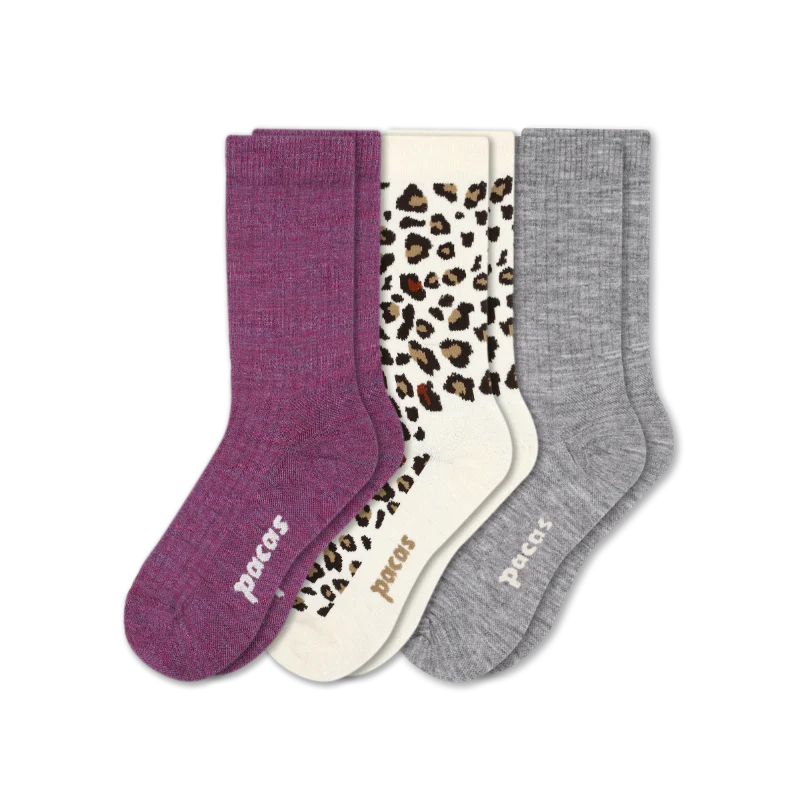 3 Pack - Women's Light-Weight Crew Pacas Socks - Image 167