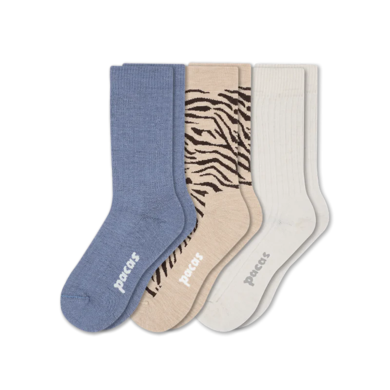 3 Pack - Women's Light-Weight Crew Pacas Socks - Image 168