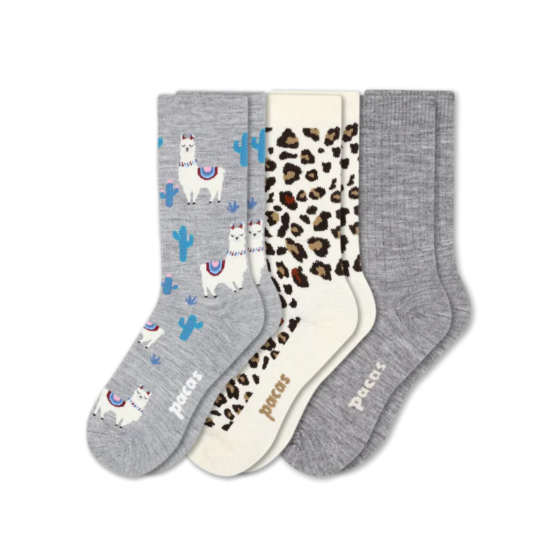 3 Pack - Women's Light-Weight Crew Pacas Socks - Image 171