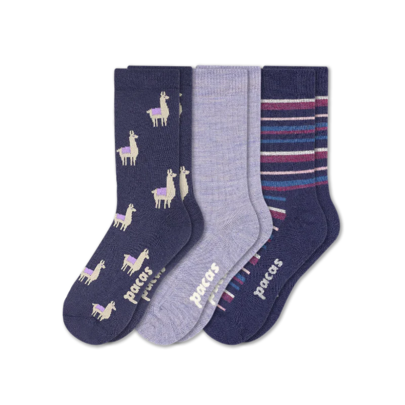 3 Pack - Women's Light-Weight Crew Pacas Socks - Image 177