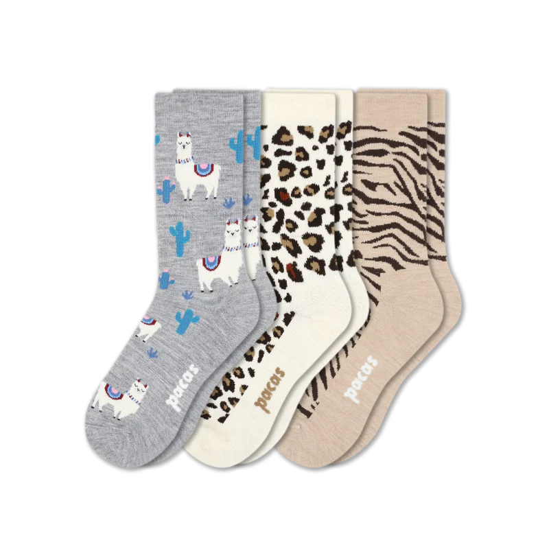 3 Pack - Women's Light-Weight Crew Pacas Socks - Image 178