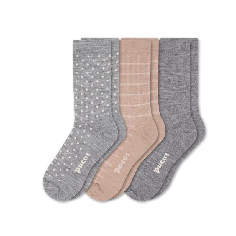 3 Pack - Women's Light-Weight Crew Pacas Socks - Image 18