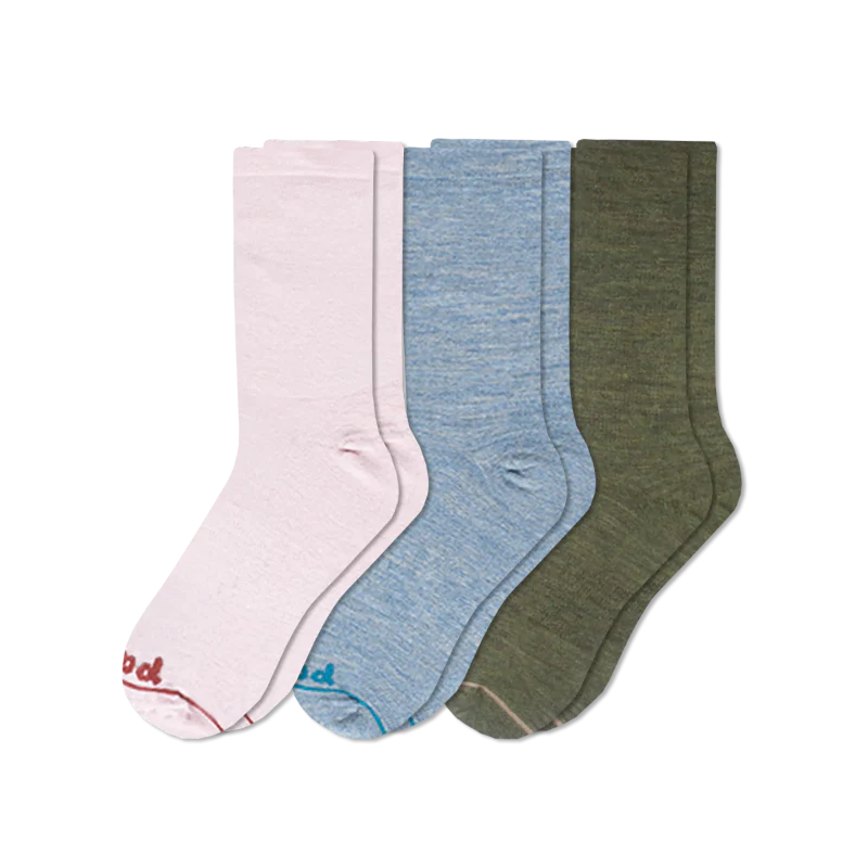 3 Pack - Women's Light-Weight Crew Pacas Socks - Image 180