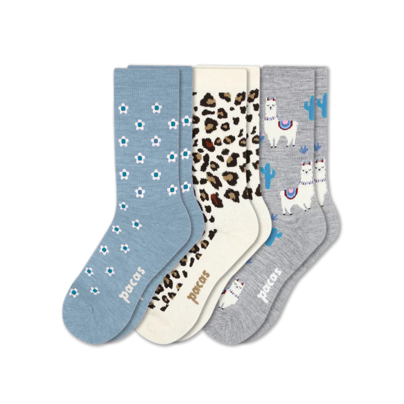 3 Pack - Women's Light-Weight Crew Pacas Socks - Image 181