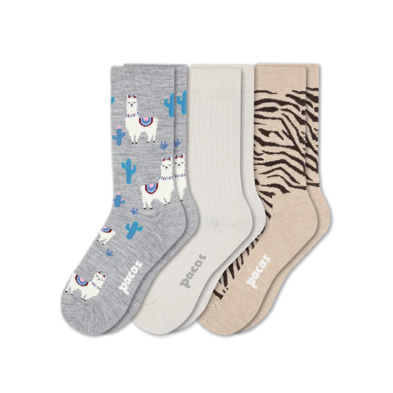 3 Pack - Women's Light-Weight Crew Pacas Socks - Image 183
