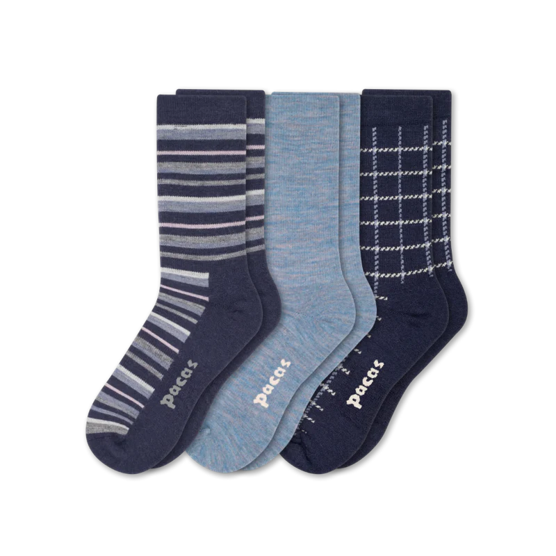 3 Pack - Women's Light-Weight Crew Pacas Socks - Image 185
