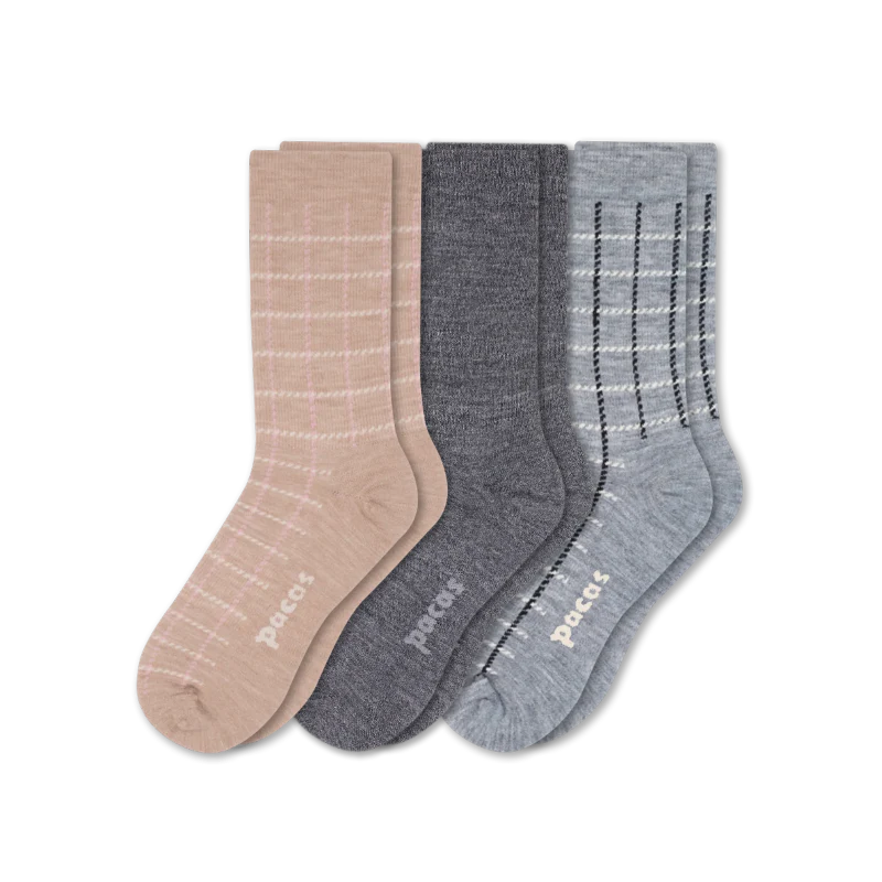 3 Pack - Women's Light-Weight Crew Pacas Socks - Image 193