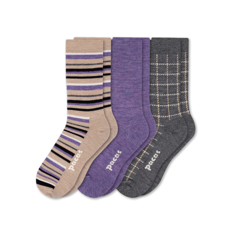 3 Pack - Women's Light-Weight Crew Pacas Socks - Image 194