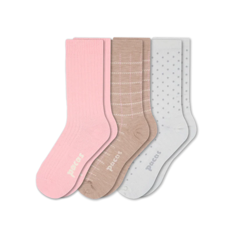 3 Pack - Women's Light-Weight Crew Pacas Socks - Image 195