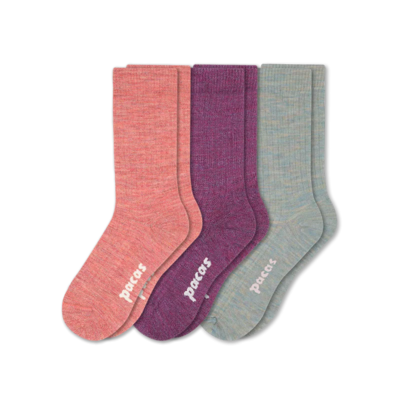 3 Pack - Women's Light-Weight Crew Pacas Socks - Image 199