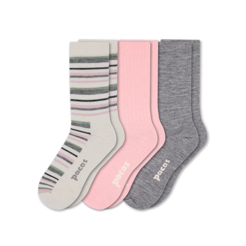3 Pack - Women's Light-Weight Crew Pacas Socks - Image 201