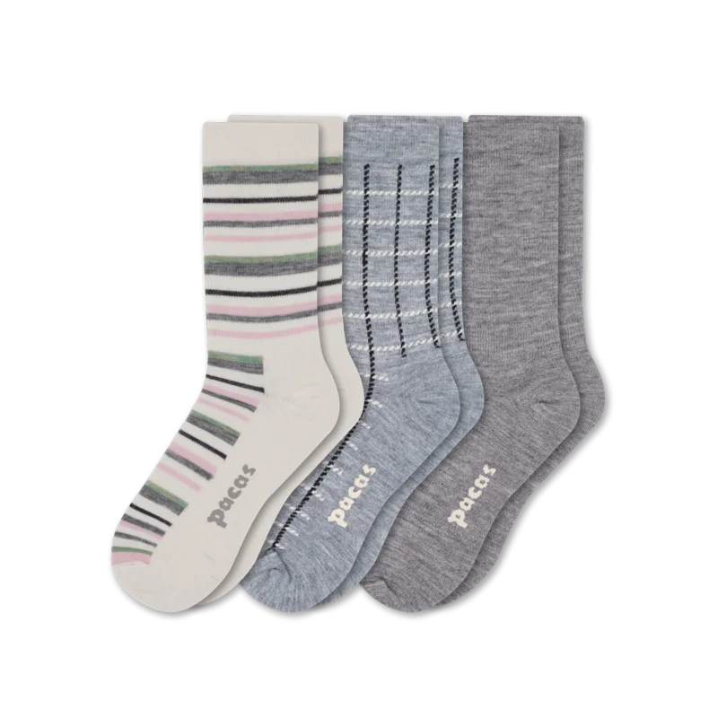 3 Pack - Women's Light-Weight Crew Pacas Socks - Image 205