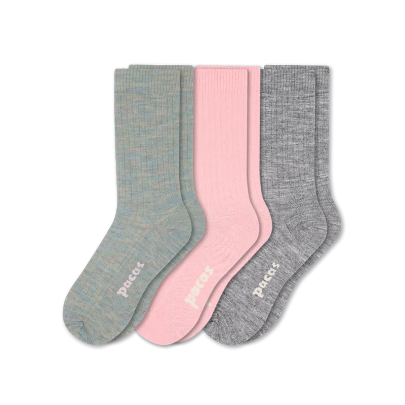 3 Pack - Women's Light-Weight Crew Pacas Socks - Image 206