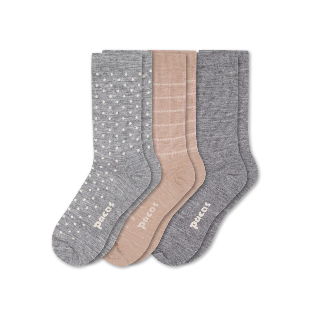 3 Pack - Women's Light-Weight Crew Pacas Socks - Image 208