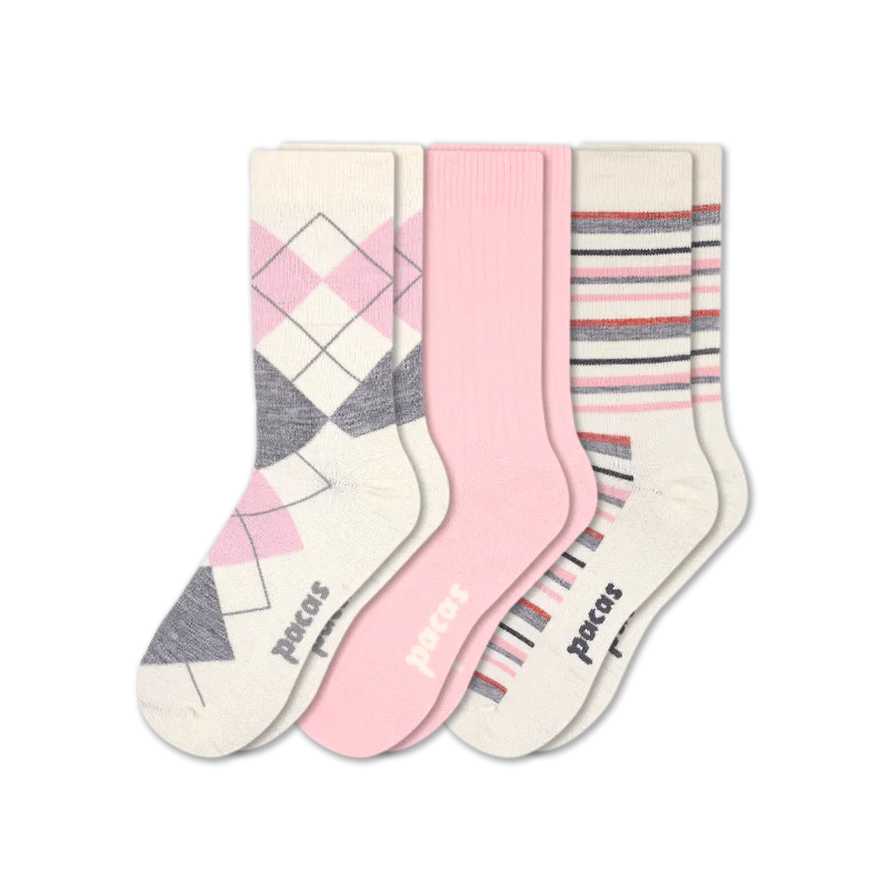 3 Pack - Women's Light-Weight Crew Pacas Socks - Image 22
