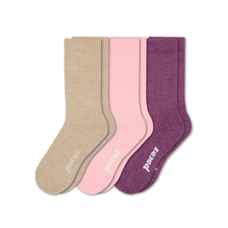 3 Pack - Women's Light-Weight Crew Pacas Socks - Image 23