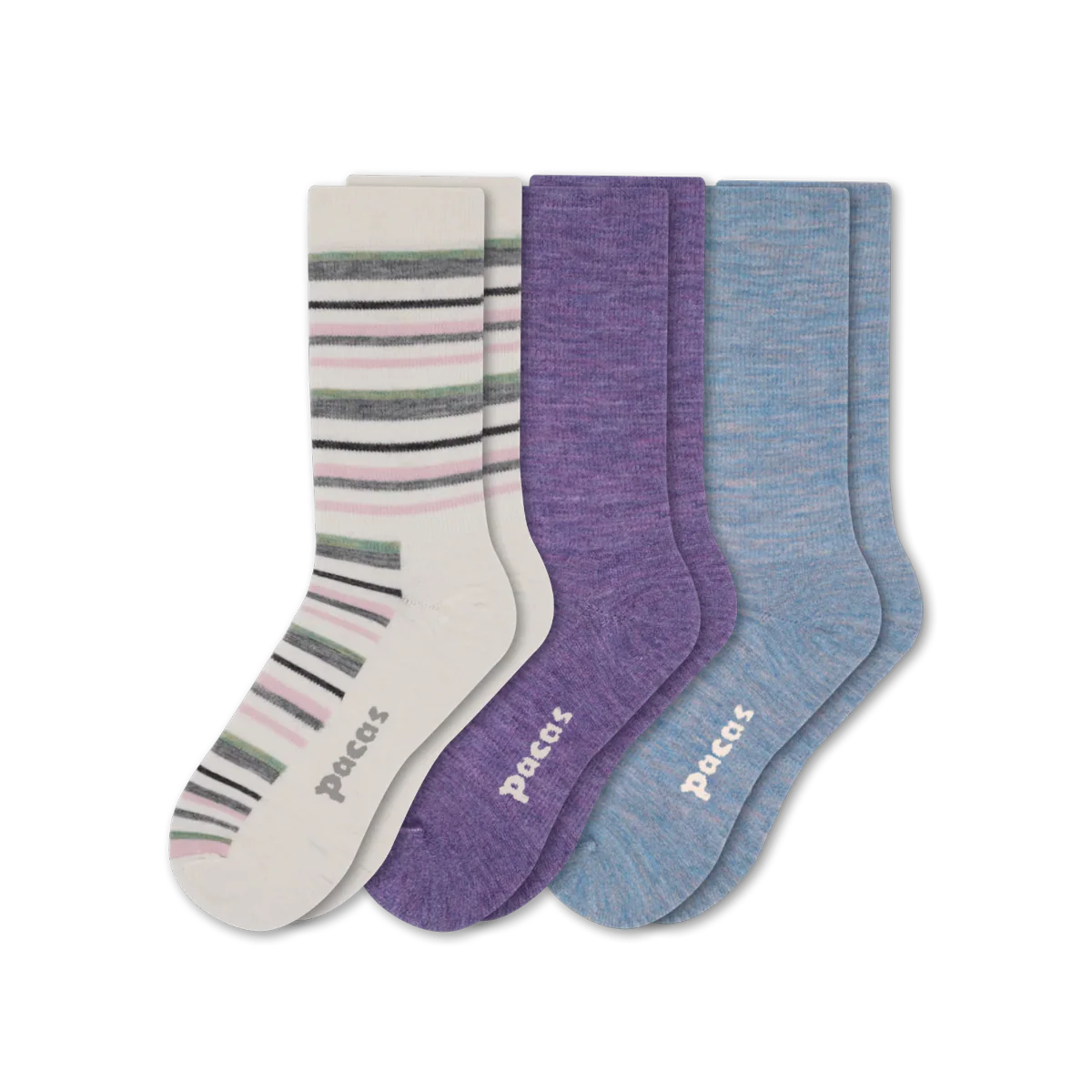 3 Pack - Women's Light-Weight Crew Pacas Socks - Image 240