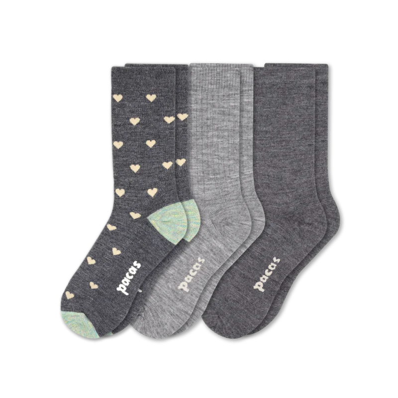 3 Pack - Women's Light-Weight Crew Pacas Socks - Image 26