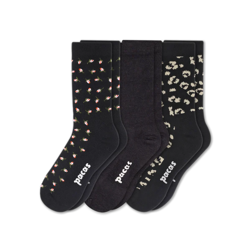 3 Pack - Women's Light-Weight Crew Pacas Socks - Image 29