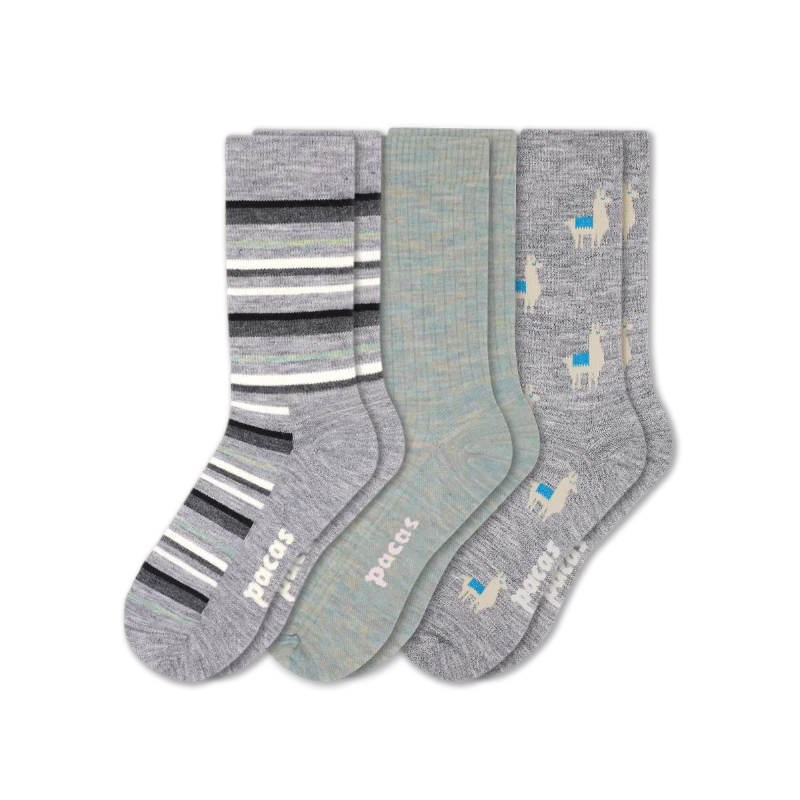 3 Pack - Women's Light-Weight Crew Pacas Socks - Image 30