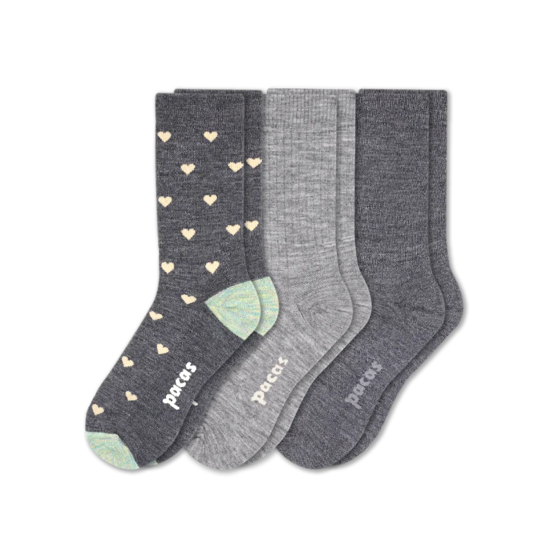 3 Pack - Women's Light-Weight Crew Pacas Socks - Image 33