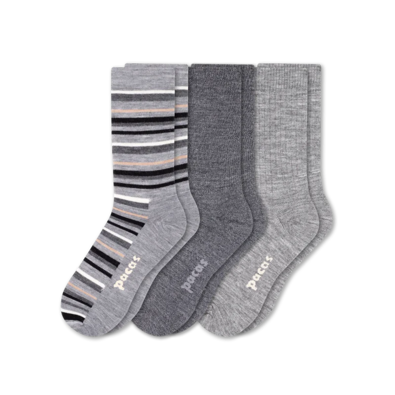 3 Pack - Women's Light-Weight Crew Pacas Socks - Image 34