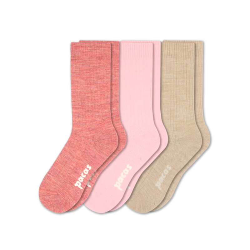 3 Pack - Women's Light-Weight Crew Pacas Socks - Image 38